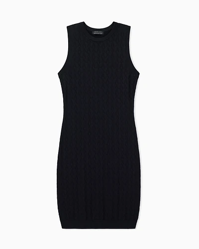 Sheath dress with allover logo