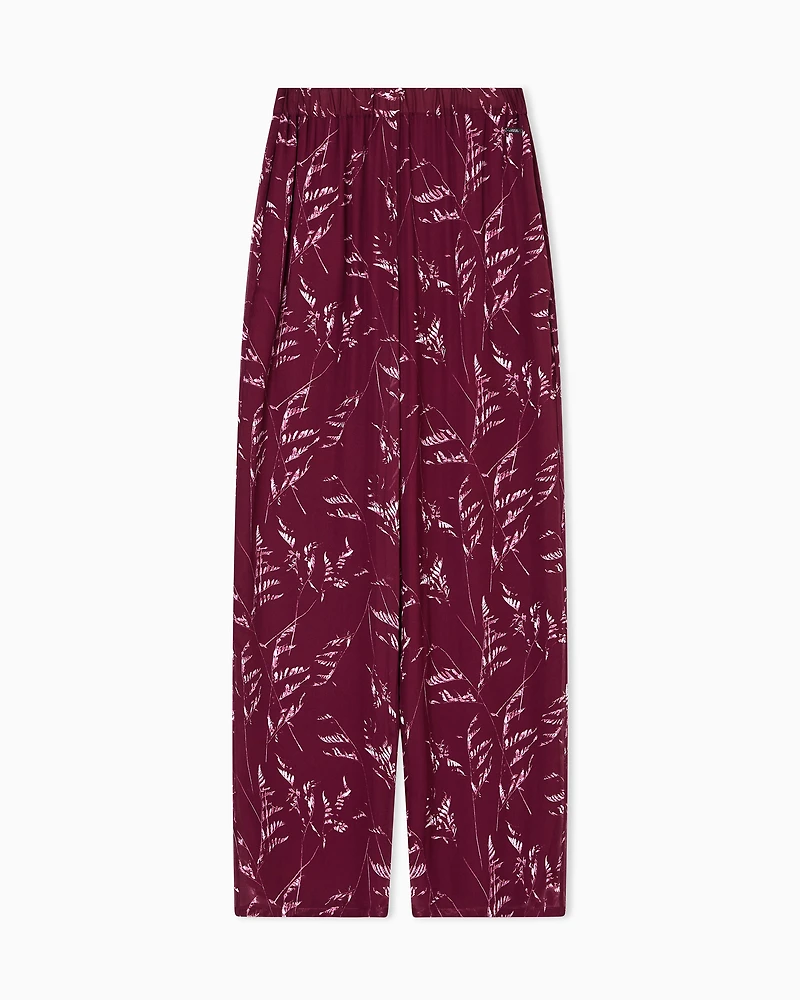 Pleated trousers chiffon foliage