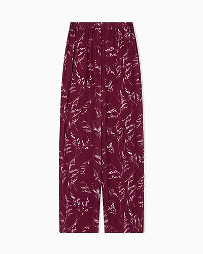 Pleated trousers chiffon foliage
