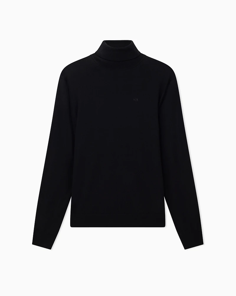 Virgin wool turtleneck sweater