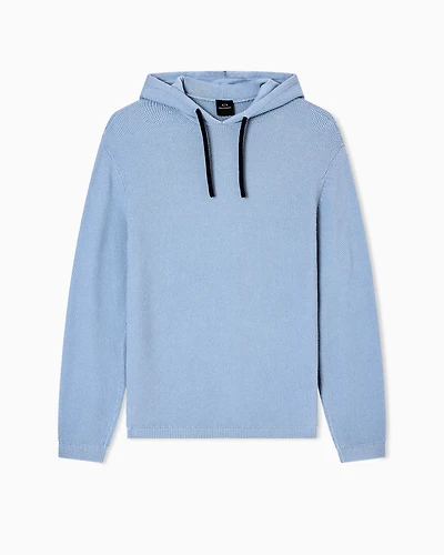 Rice stitch hooded sweater
