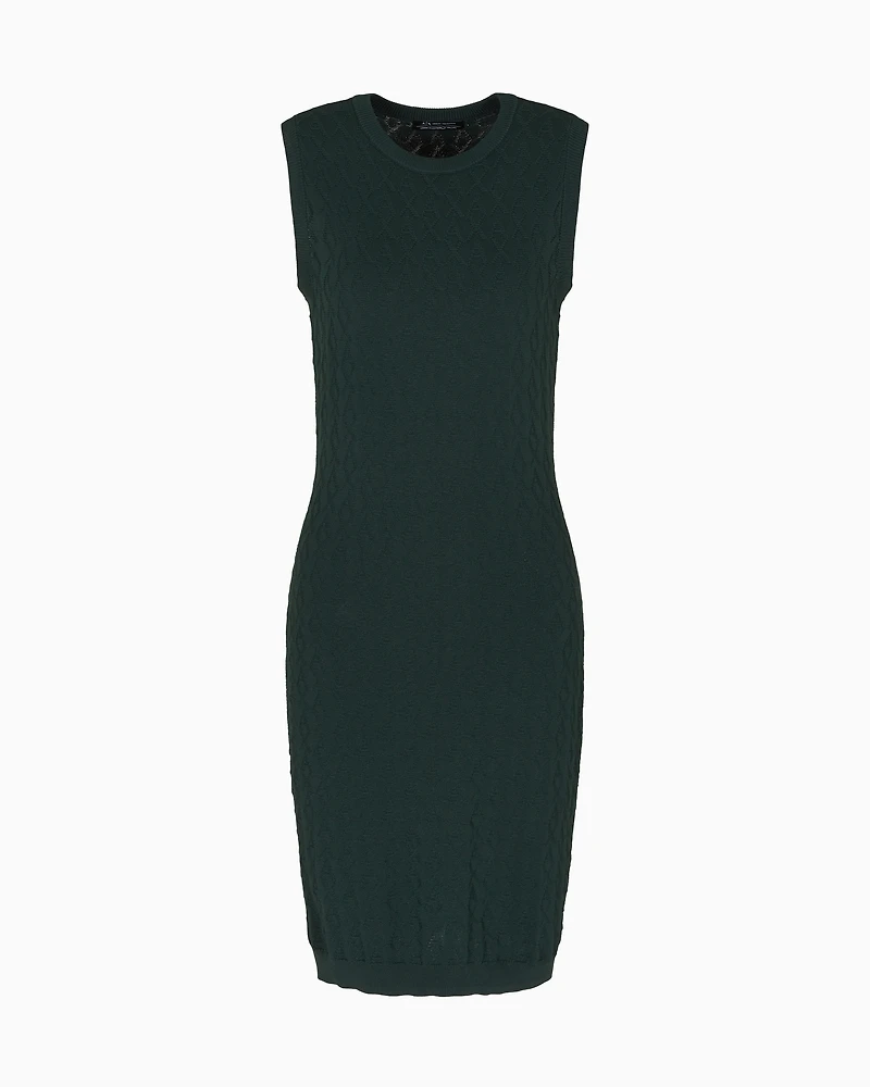 Armani Exchange - Sheath dress with allover logo, Woman, Green, Size: