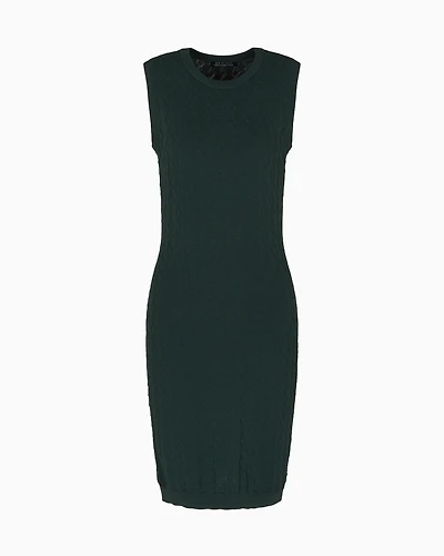 Armani Exchange - Sheath dress with allover logo, Woman, Green, Size: