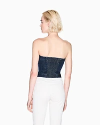 Indigo denim zip top