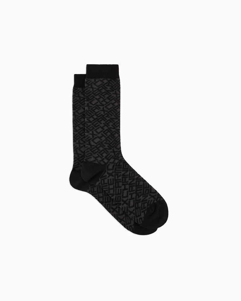Cotton blend socks with logo