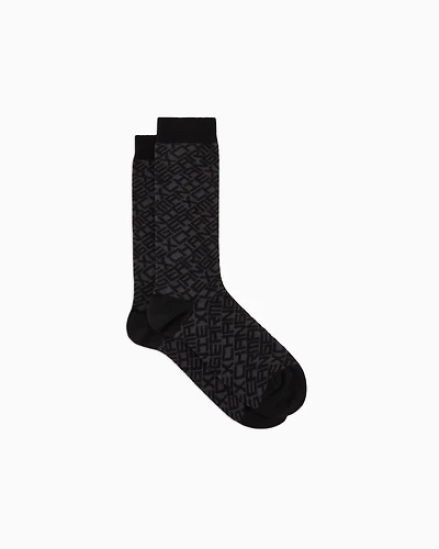 Cotton blend socks with logo