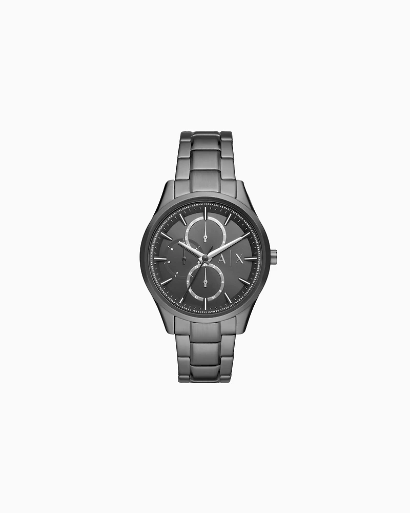 Multifunction watch in black steel