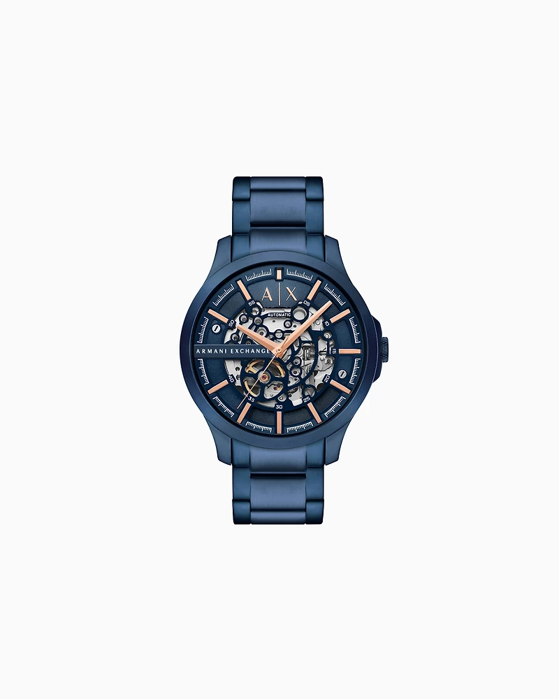 Multifunction Blue Stainless Steel Watch
