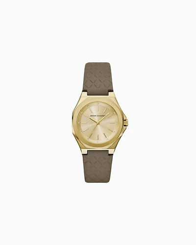  Three-Hand Brown Leather Watch