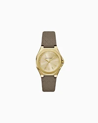  Three-Hand Brown Leather Watch