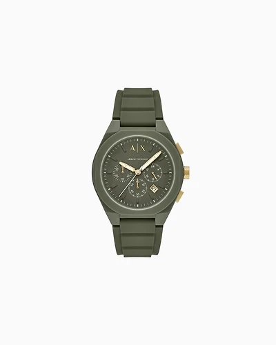 Chronograph Green Silicone Watch