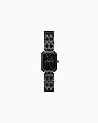  Two-Hand Black Stainless Steel Watch