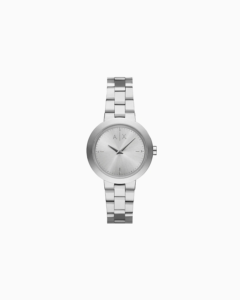 Three-Hand Stainless Steel Watch