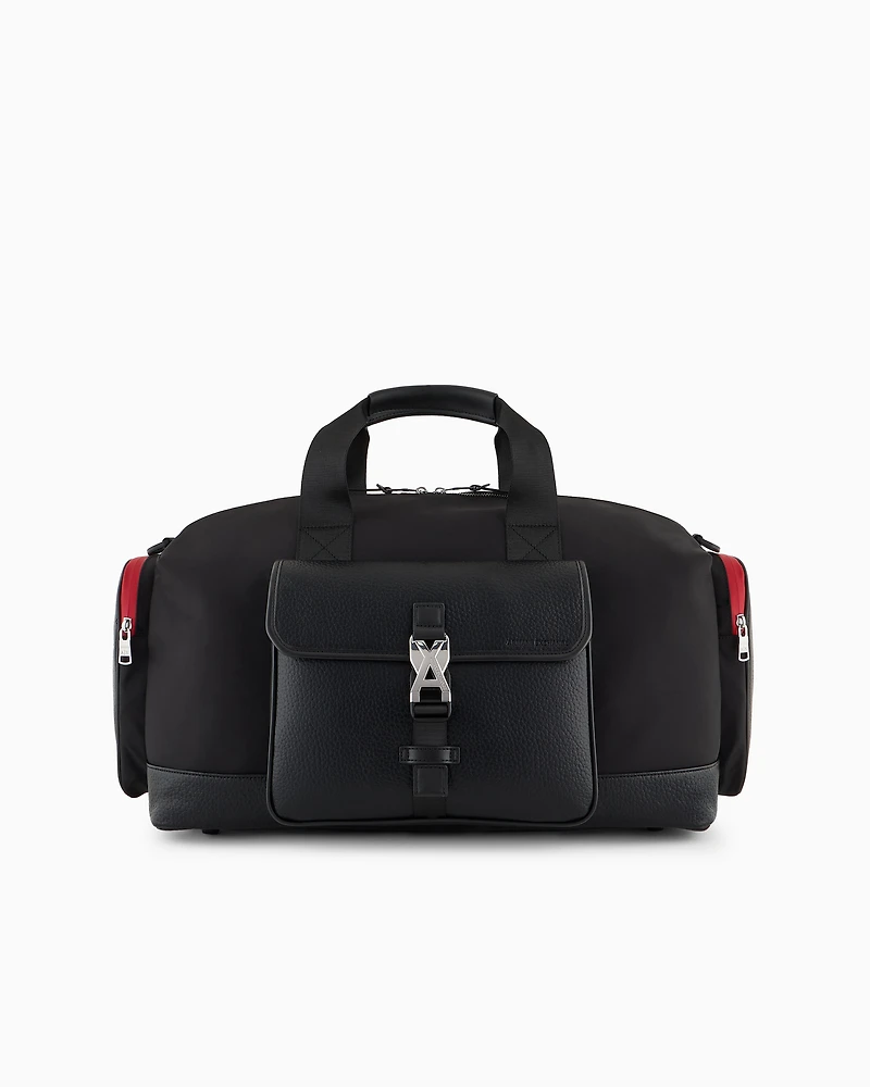 Duffel bag with external pockets