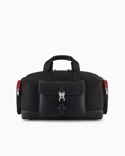 Duffel bag with external pockets