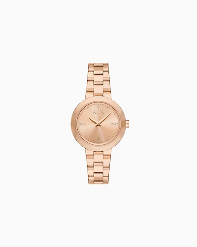 Two-Hand Rose Gold-Tone Stainless Steel Watch