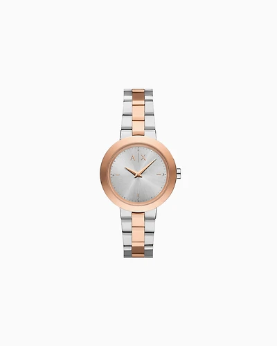  Two-Hand Two-Tone Stainless Steel Watch