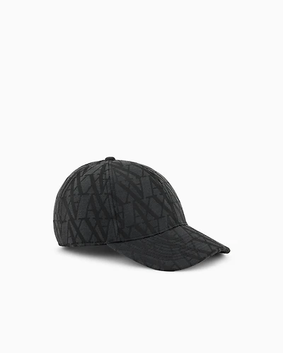 Cap with allover logo visor