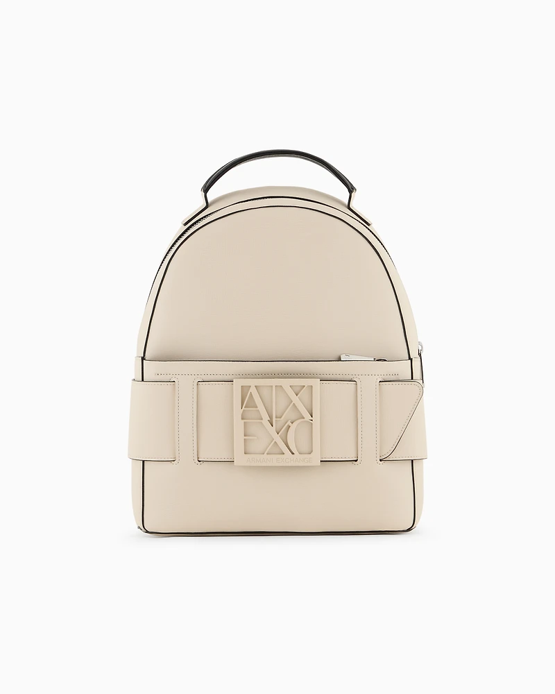 Rounded backpack with logo