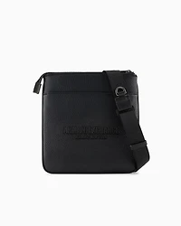 Flat shoulder bag with logo