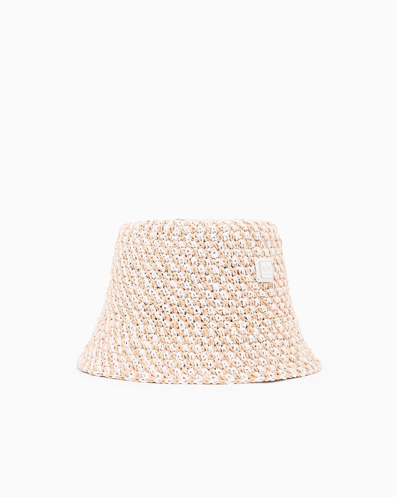 Striped Straw Bucket Hat