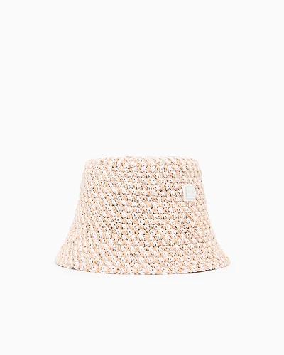 Striped Straw Bucket Hat