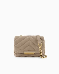 Quilted shoulder bag with chain