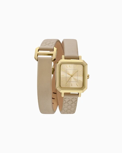  Three-Hand Brown Leather Watch