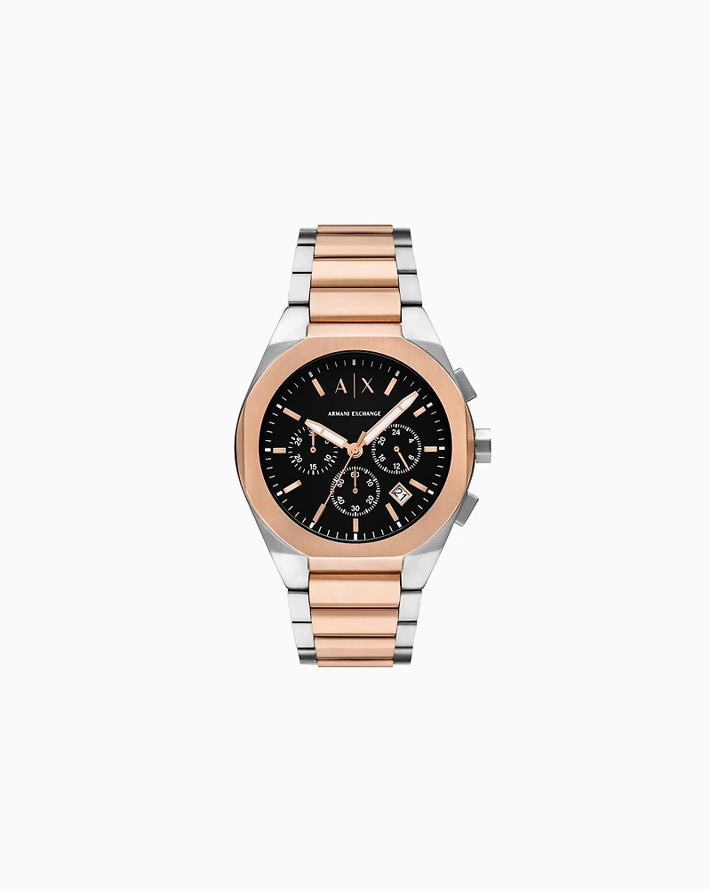 Three-Hand Two-Tone Stainless Steel Watch