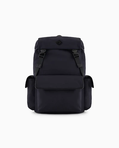 Rectangular backpack with external pockets