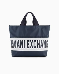 Duffel bag with maxi-logo and shoulder strap