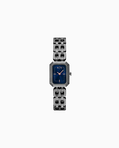  Two-Hand Gunmetal Stainless Steel Watch