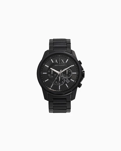 Armani Exchange - Armani Exchange Chronograph Black Stainless Steel Watch, Man, Multicoloured, Size: TU