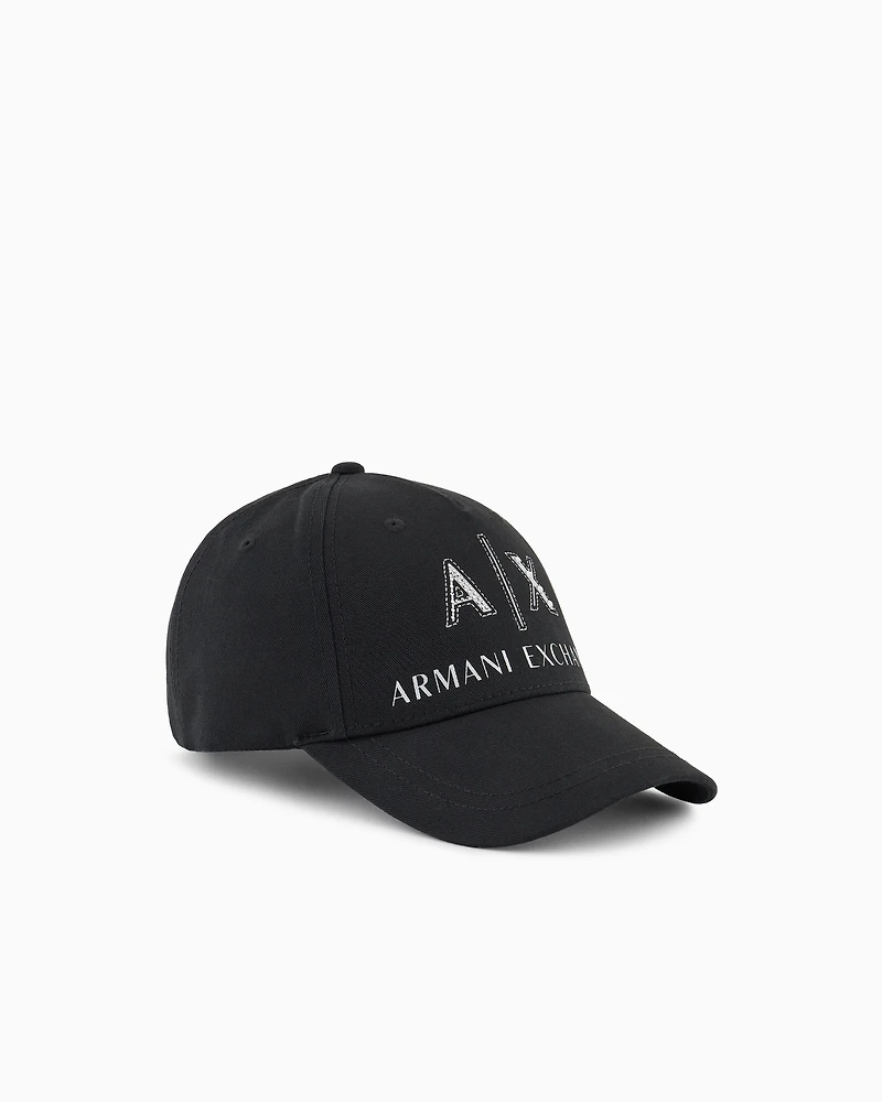Visor hat with rhinestone logo