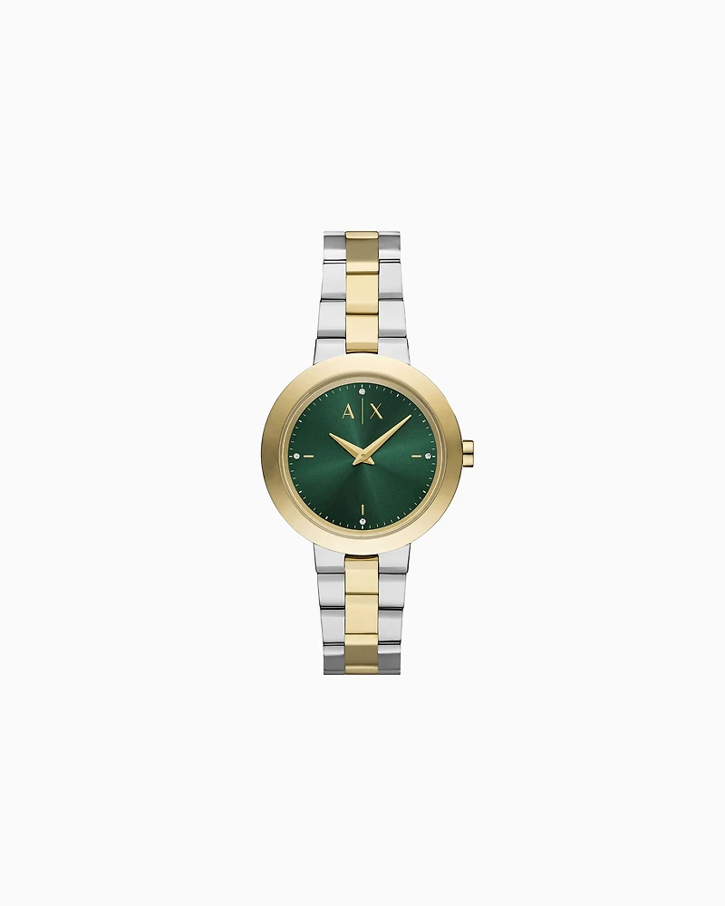 Two-Hand Two-Tone Stainless Steel Watch