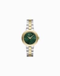  Two-Hand Two-Tone Stainless Steel Watch