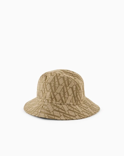 Bucket hat with all-over logo