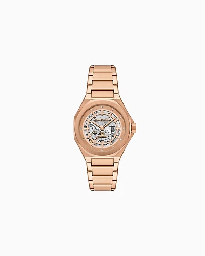 Automatic Rose Gold-Tone Stainless Steel Watch