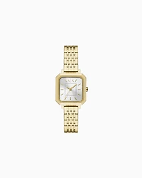 Three-Hand Gold-Tone Stainless Steel Watch