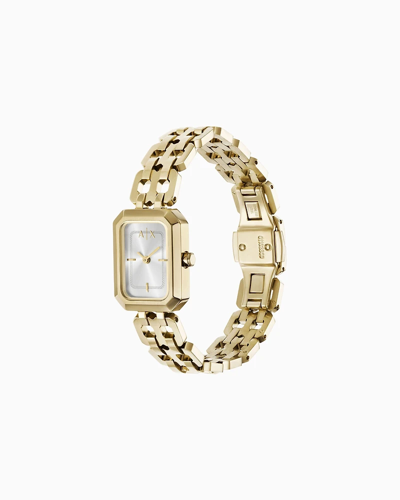  Two-Hand Gold-Tone Stainless Steel Watch