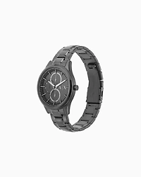 Multifunction watch in black steel