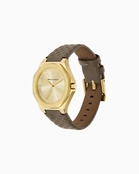  Three-Hand Brown Leather Watch