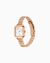 Armani Exchange Three-Hand Rose Gold-Tone Stainless Steel Watch and Bracelet Set
