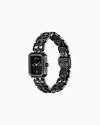  Two-Hand Black Stainless Steel Watch