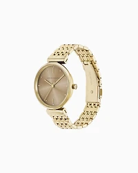  Three-Hand Gold-Tone Stainless Steel Watch
