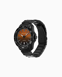Armani Exchange Three-Hand Date Black Stainless Steel Watch