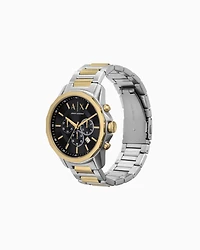 Two-Tone Stainless Steel Chronograph Watch Set with Bracelet