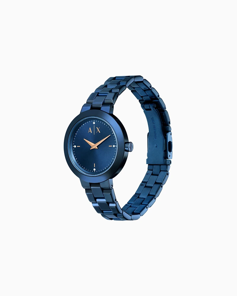 Armani Exchange Two-Hand Ocean Blue Stainless Steel Watch