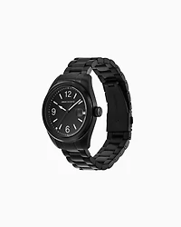 Armani Exchange Three-Hand Date Black Stainless Steel Watch