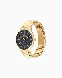 Armani Exchange - Armani Exchange Three-Hand Gold-Tone Stainless Steel Watch and Bracelet Gift Set, Man, Multicoloured, Size: TU